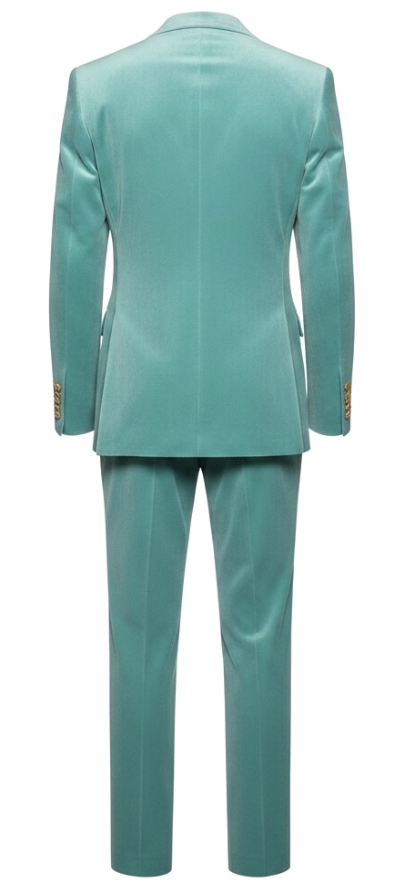 Turquoise Velvet Double-Breasted Suit