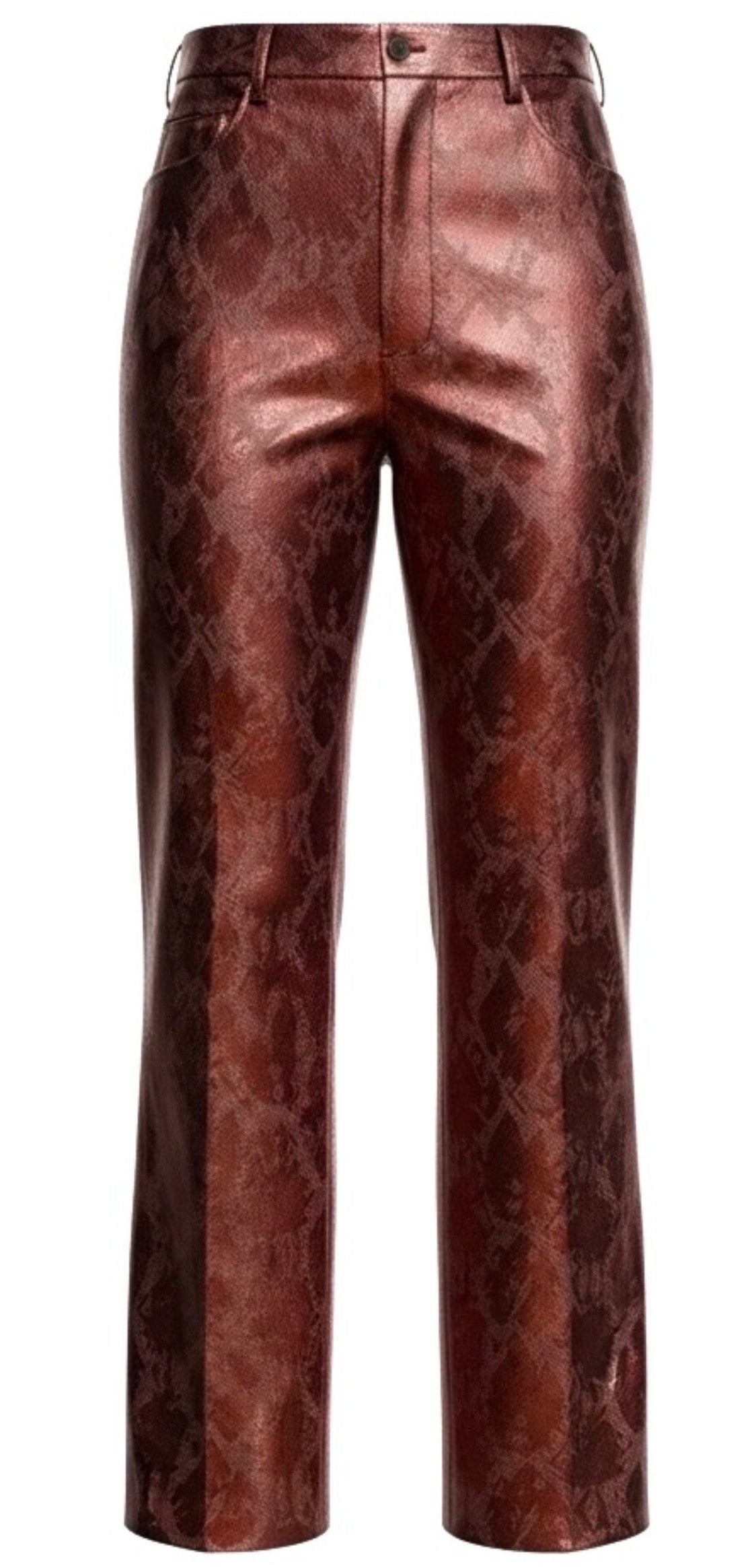 Burgundy Snake Skin Middle Divide Long Jacket