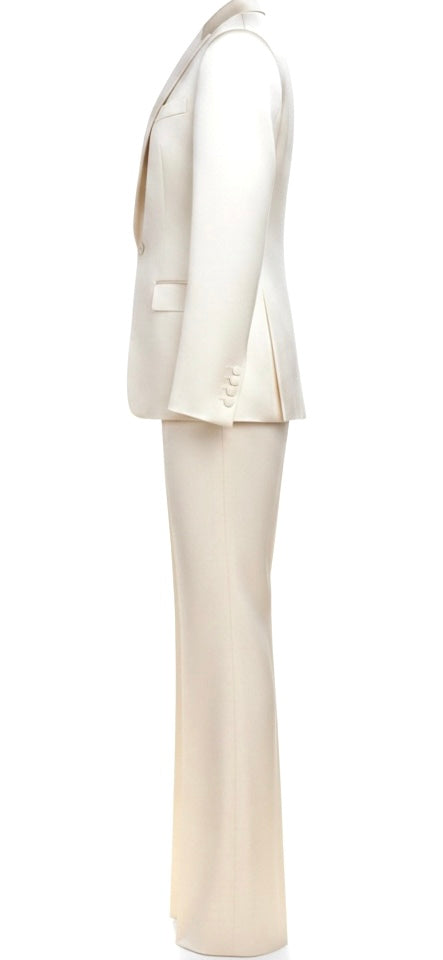 Champagne Silk Single-Button Flare Suit