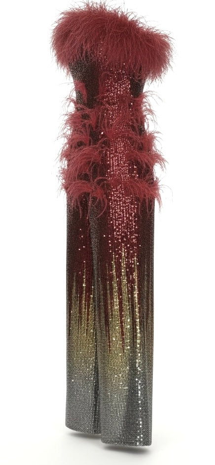Red & Gold Ombré Sequin Jumpsuit