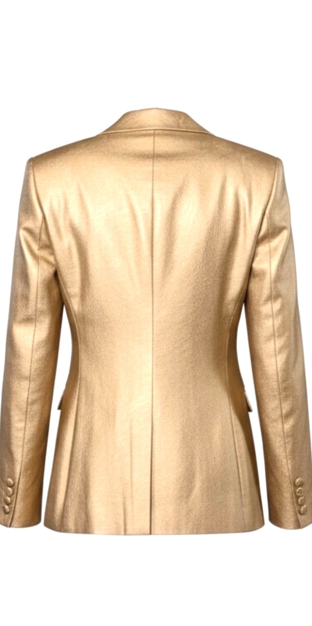 Gold Leather Double-Breasted Women's Suit