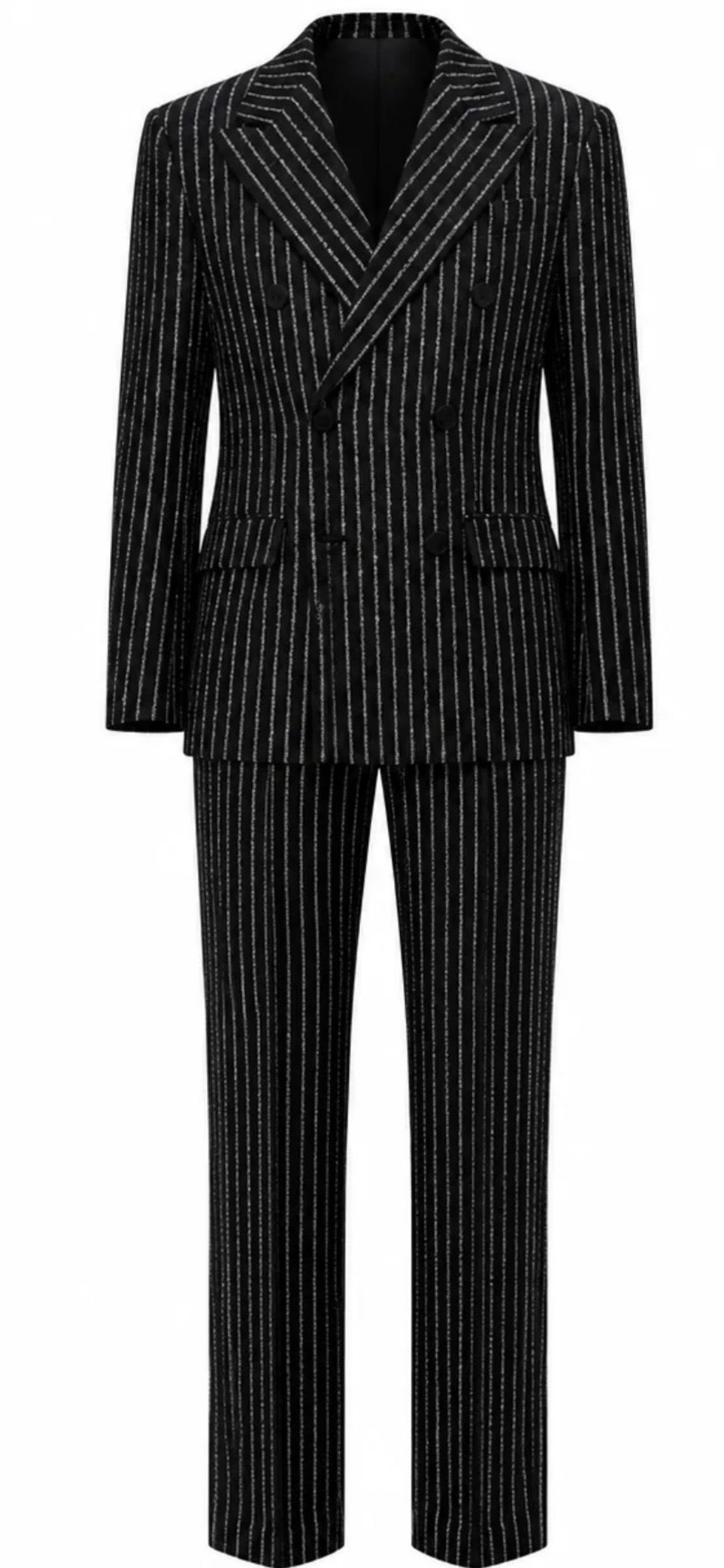 Crystal Pinstripe Double-Breasted Suit