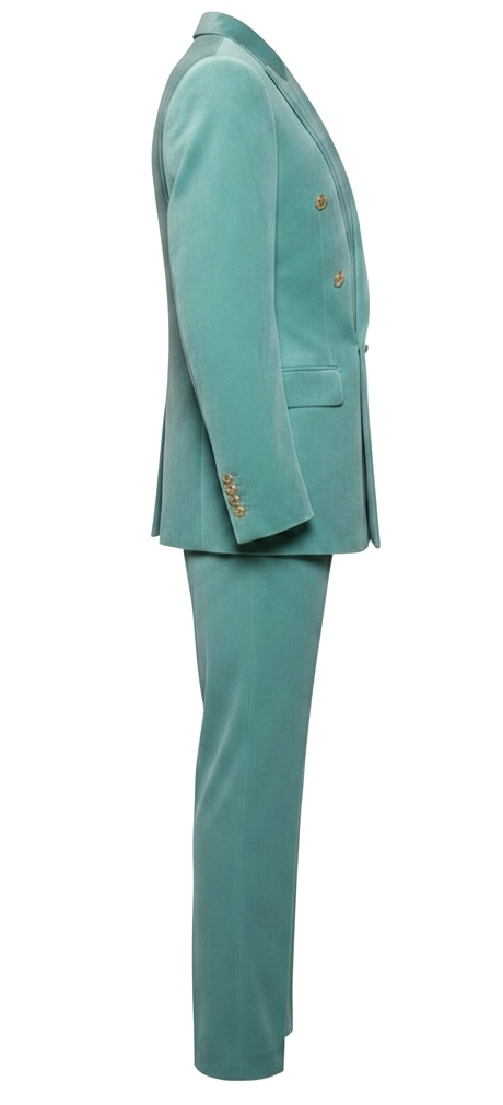 Turquoise Velvet Double-Breasted Suit