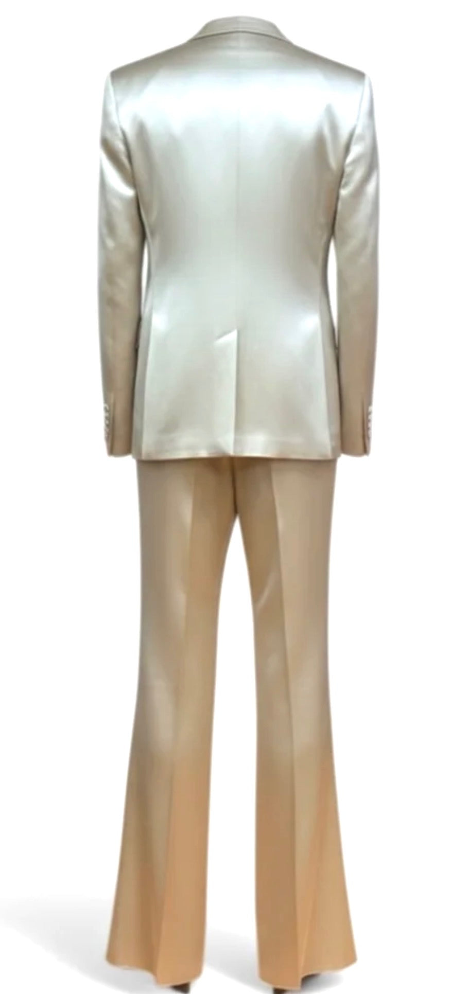Champagne Silk Single-Button Flare Suit