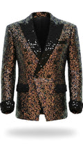 Iridescent Sequin Blazer with Diamond Crystal Lapel & Cuffs