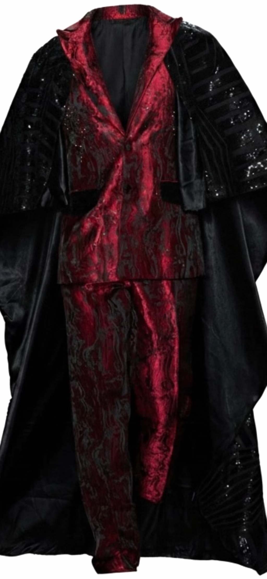 Metallic Burgundy Brocade Flare Suit