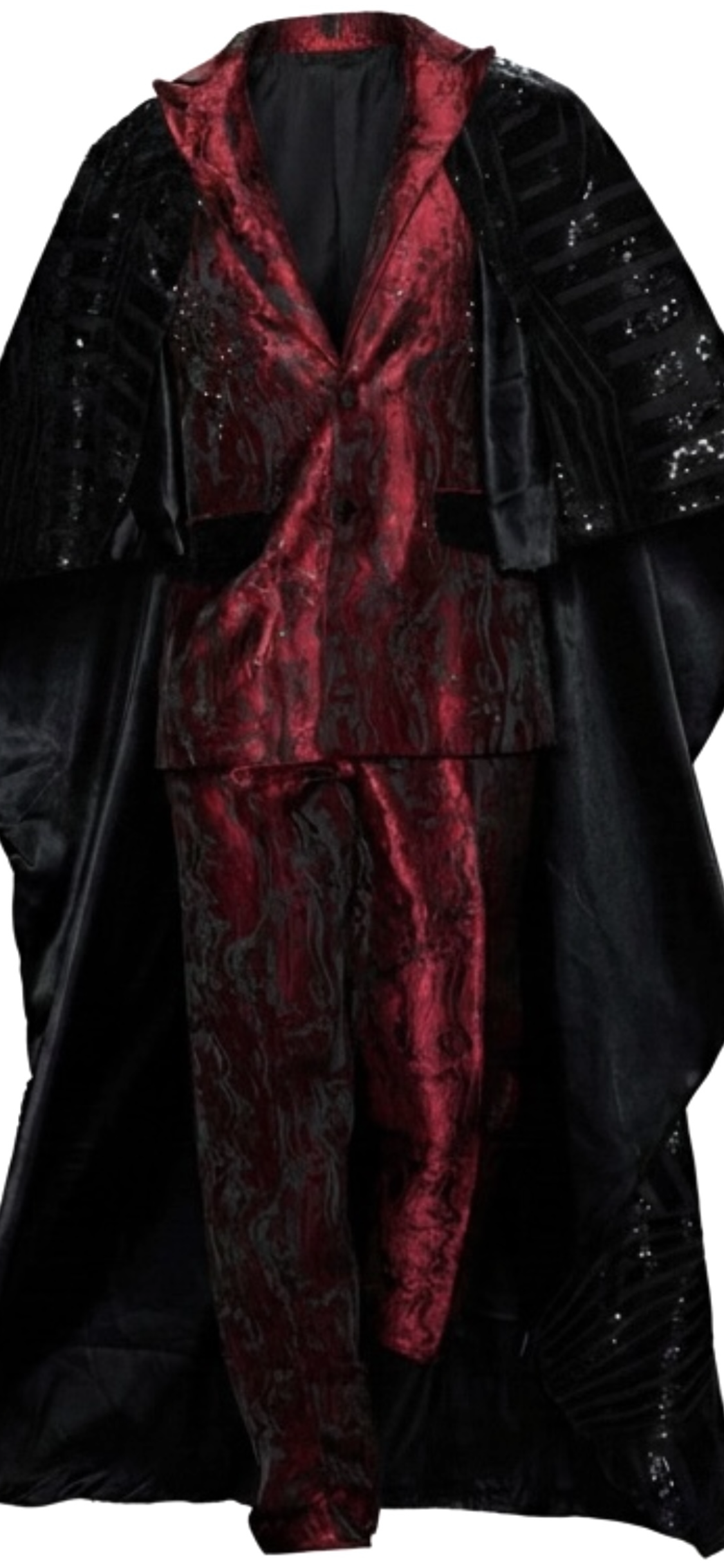 Metallic Burgundy Brocade Flare Suit
