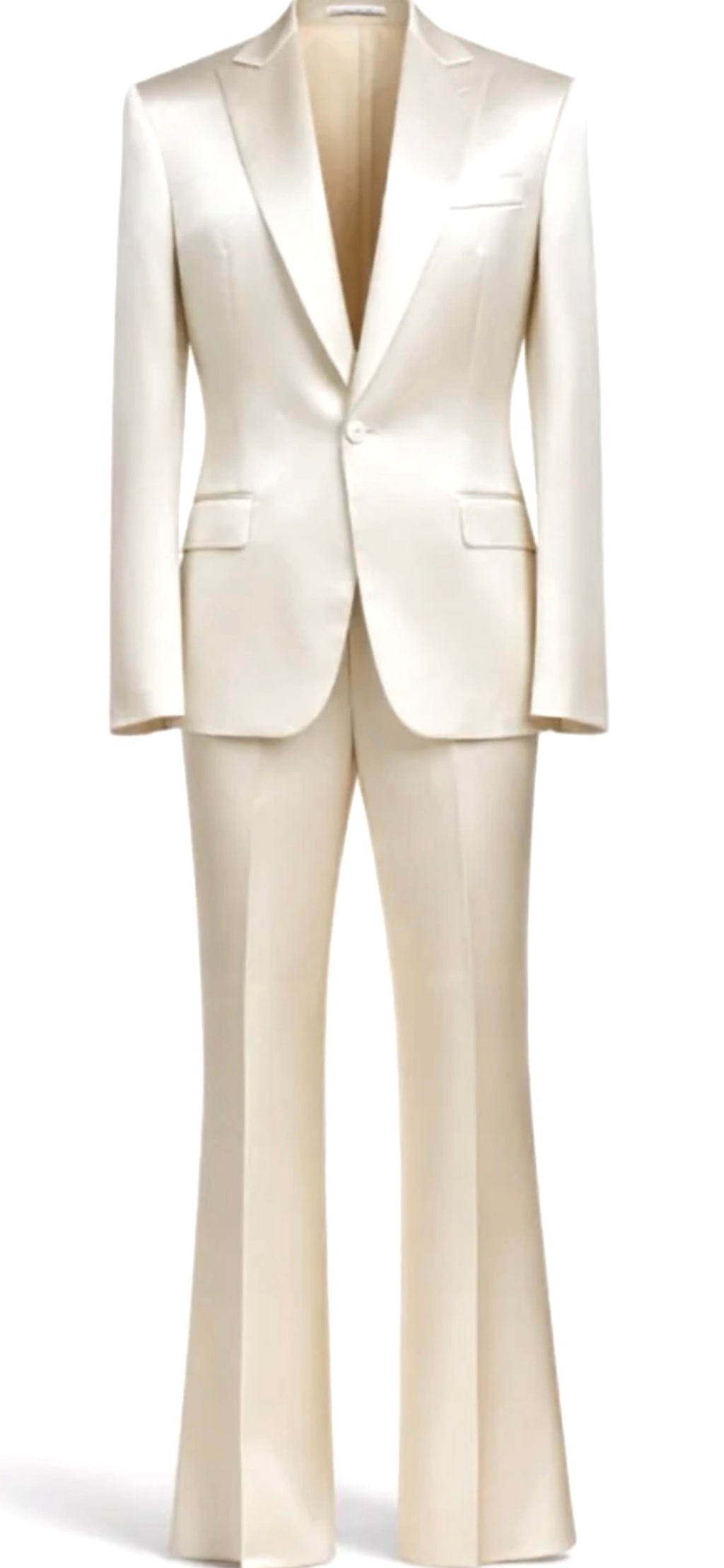 Champagne Silk Single-Button Flare Suit