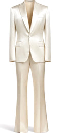 Champagne Silk Single-Button Flare Suit