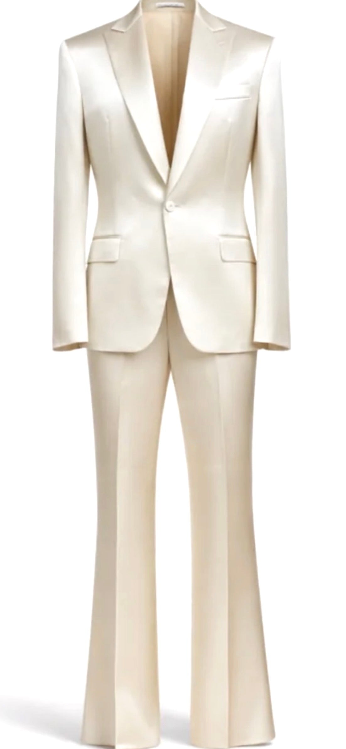 Champagne Silk Single-Button Flare Suit