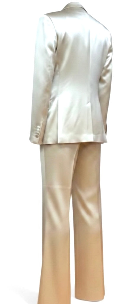 Champagne Silk Single-Button Flare Suit